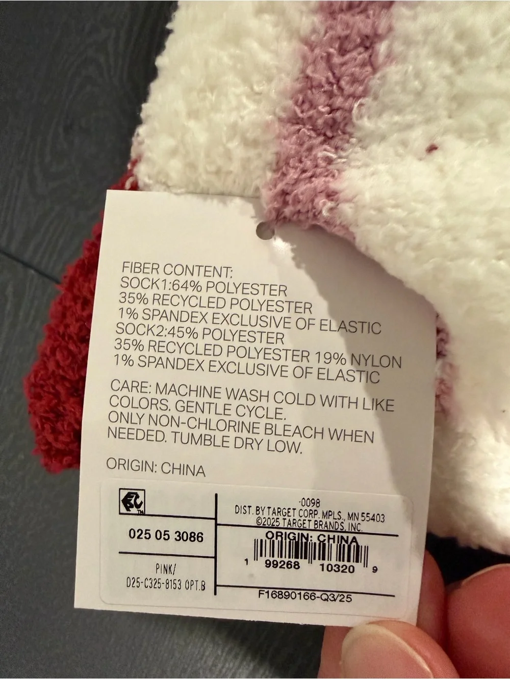 Knee High 2 Pairs of Socks White & Pink with Red Heart & Solid Tan